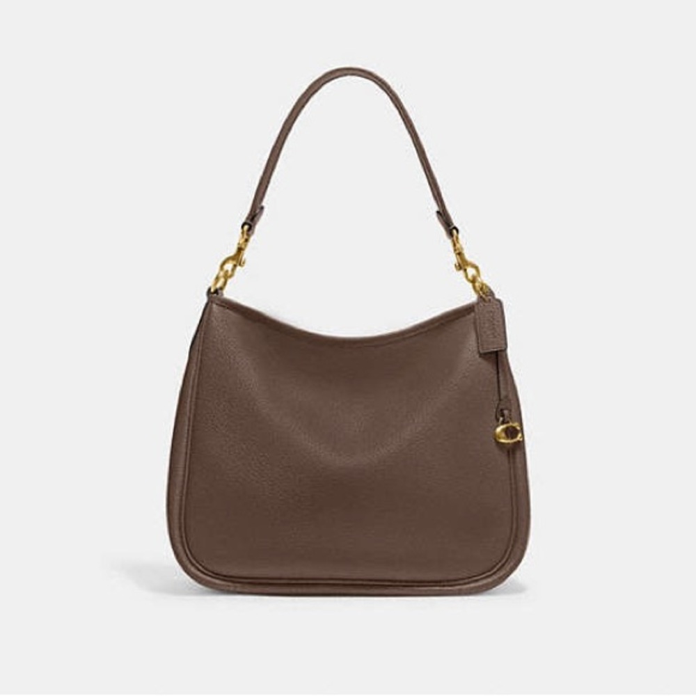 Coach Cary Brown Leather Shoulder Bag with Gold Hardware